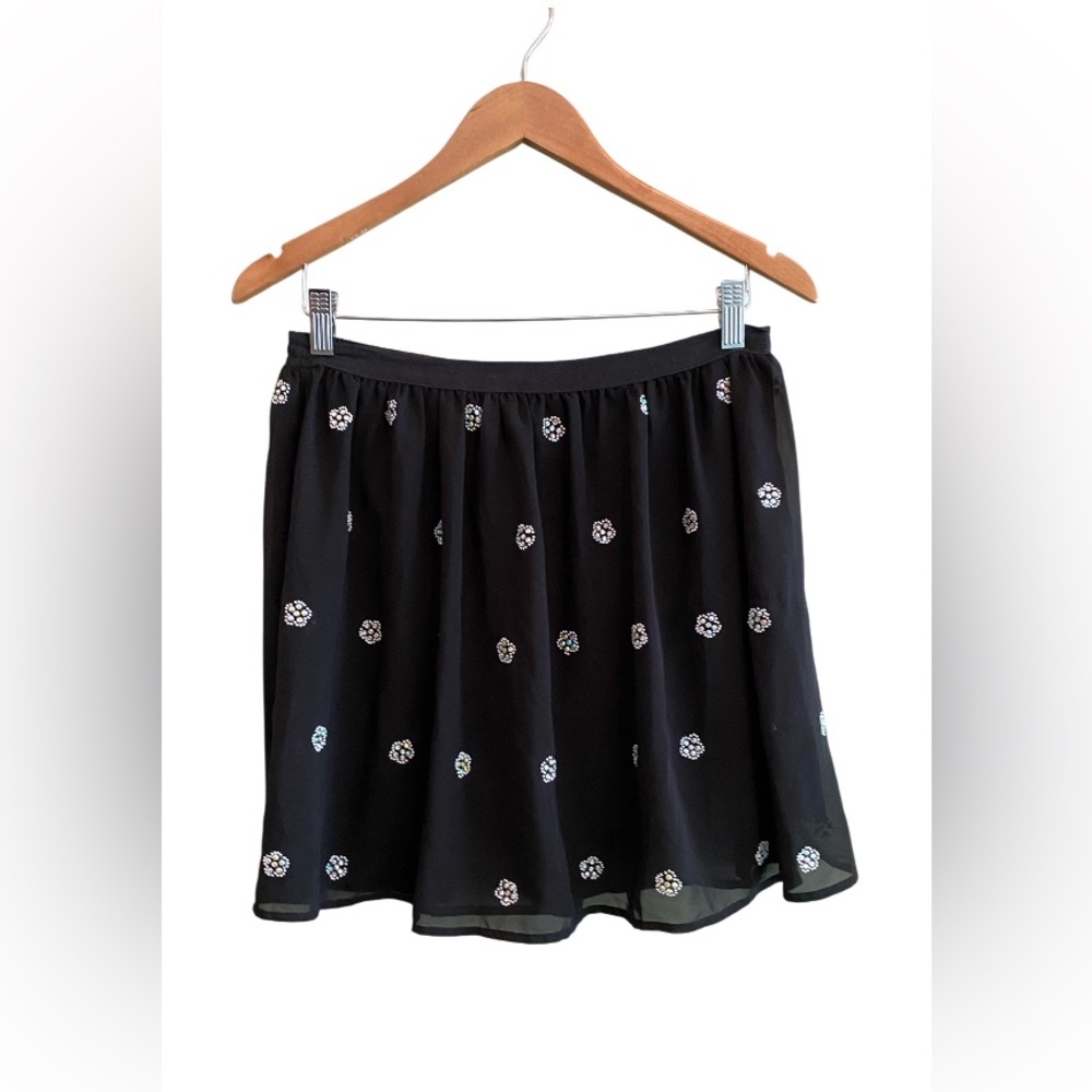 Disney Black and White Floral Mini Skirt